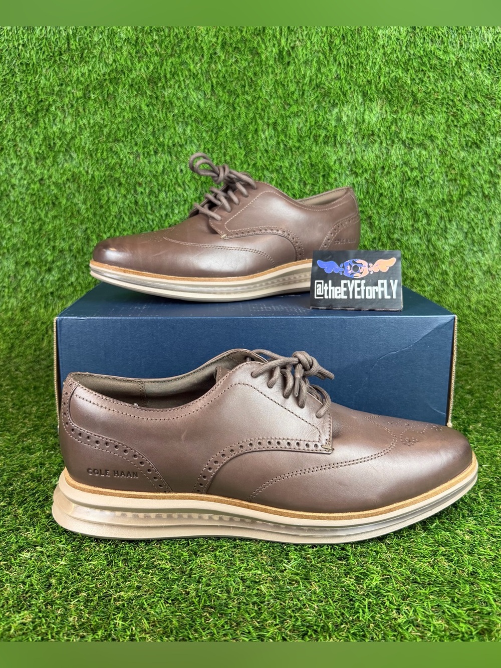 NEW Cole Haan Original Grand Energy One Brown Leather Wingtip Oxfords Men’s 11